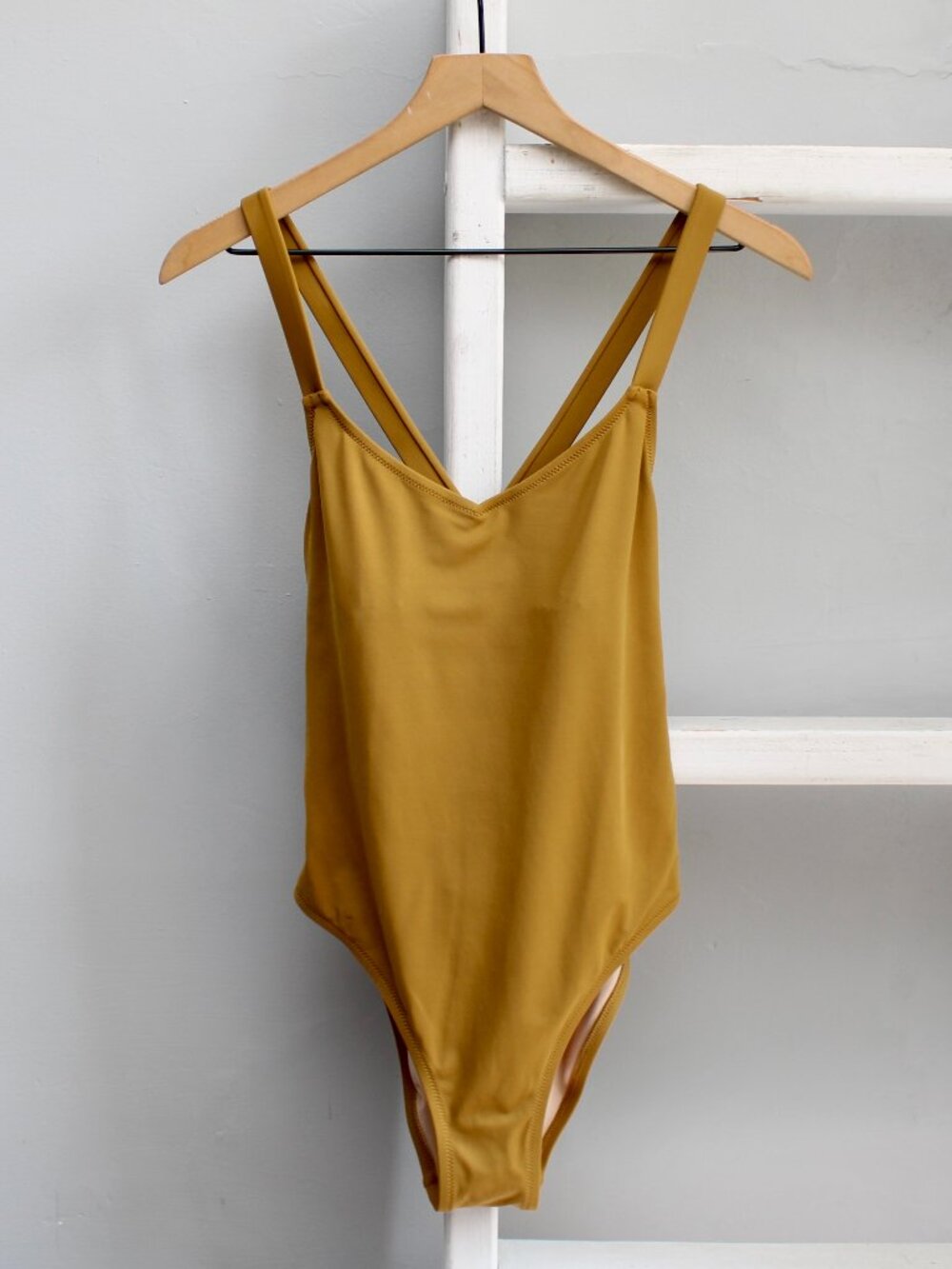 Madewell Second Wave Crisscross One-Piece Swimsuit in Distant Olive Small NWOT - Picture 3 of 7